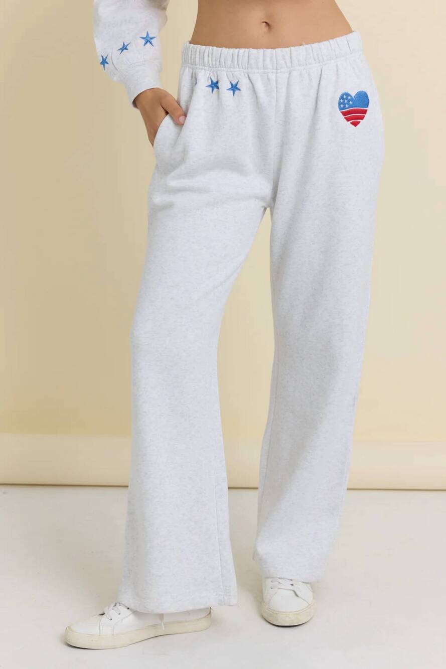 NEW VINTAGE HAVANA usa surfwash wide leg pants in ash grey